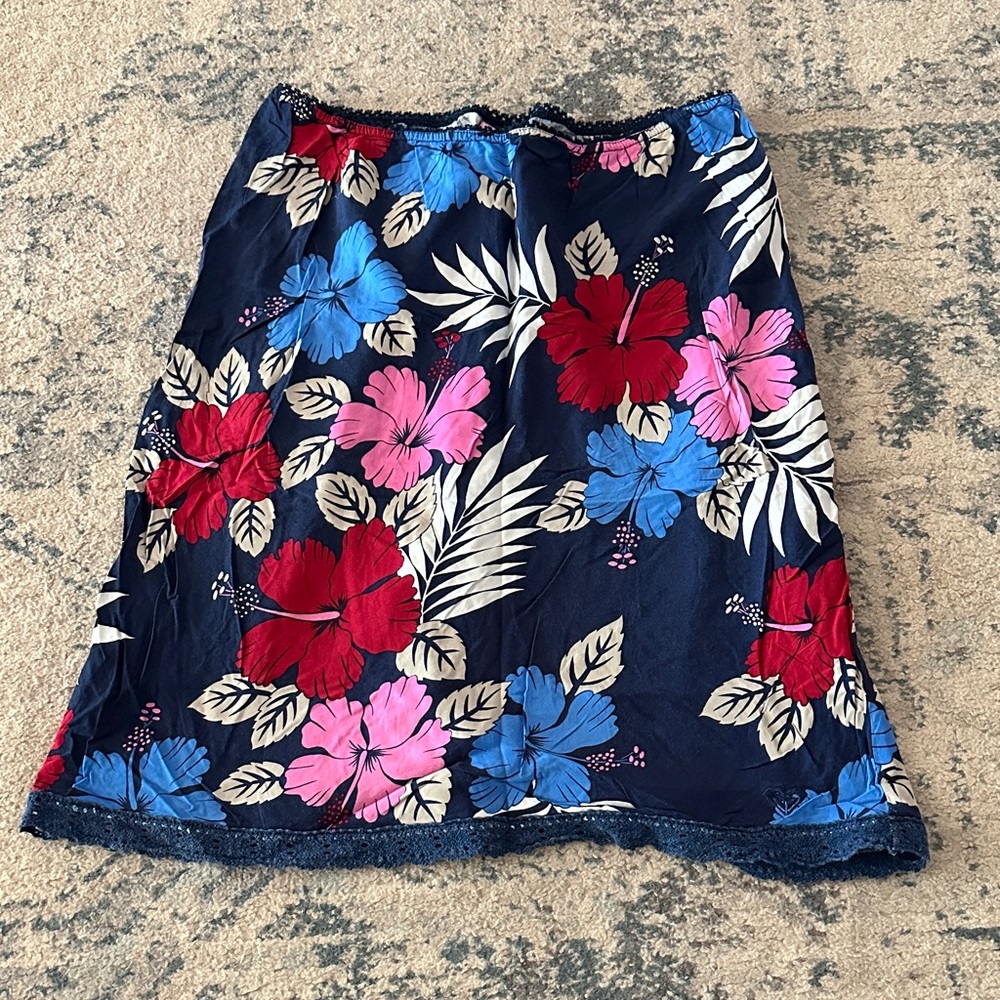 Roxy A-Line Skirt - Navy, Red, Pink Floral